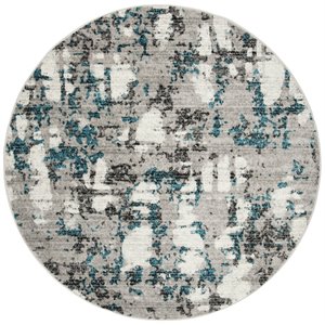 Safavieh Skyler 4' Round Rug in Gray and Blue