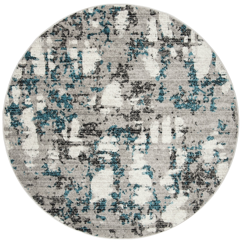 Safavieh Skyler 8' Round Rug in Gray and Blue