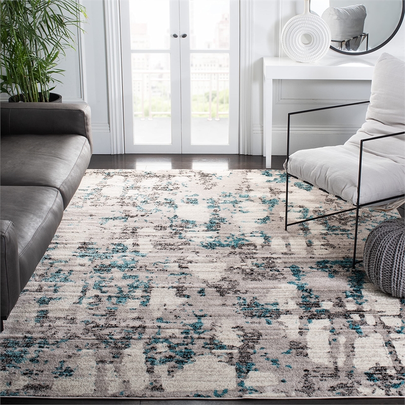 Safavieh Skyler 8' Square Rug in Gray and Blue
