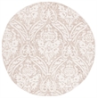Safavieh Abstract 6' Round Hand Tufted Wool Rug in Gray and Ivory