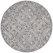 Safavieh Abstract 6' Round Hand Tufted Wool Rug in Gray and Ivory