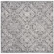 Safavieh Abstract 6' Square Hand Tufted Wool Rug in Gray and Ivory