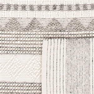Safavieh Natura 8' Square Hand Woven Wool Rug in Gray and Ivory