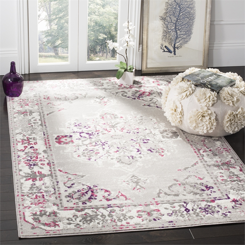 Safavieh Skyler 6' x 9' Rug in Gray and Pink