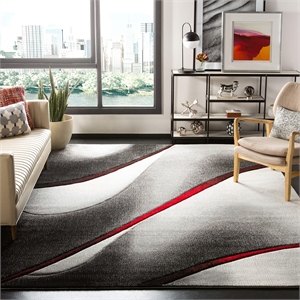 Safavieh Hollywood 5'3&quot Square Rug in Gray and Red
