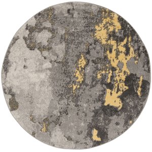 Safavieh Adirondack 4' Round Rug in Gray and Yellow