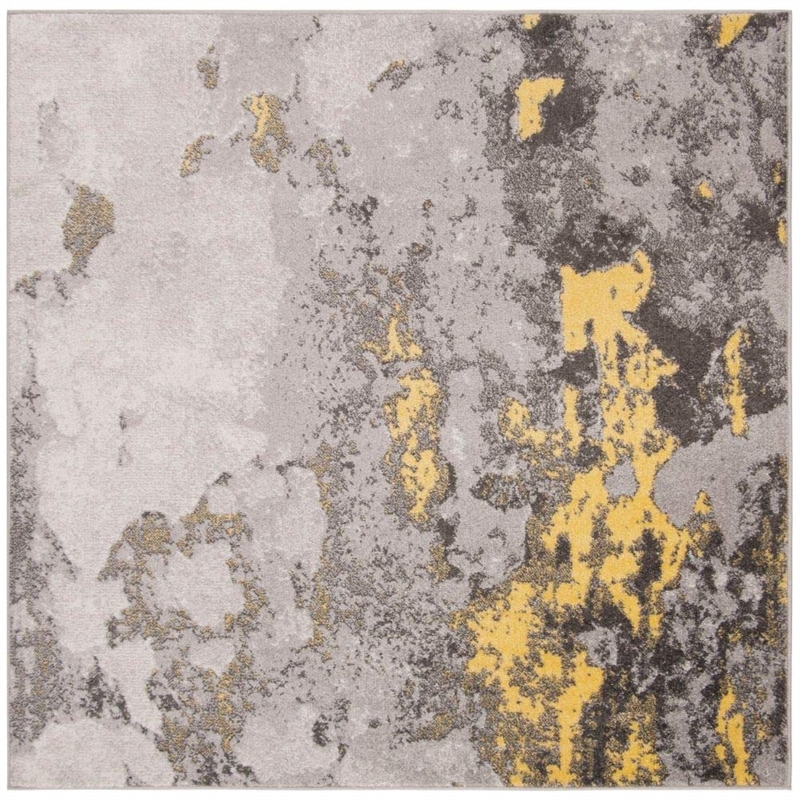Safavieh Adirondack 4' Square Rug in Gray and Yellow