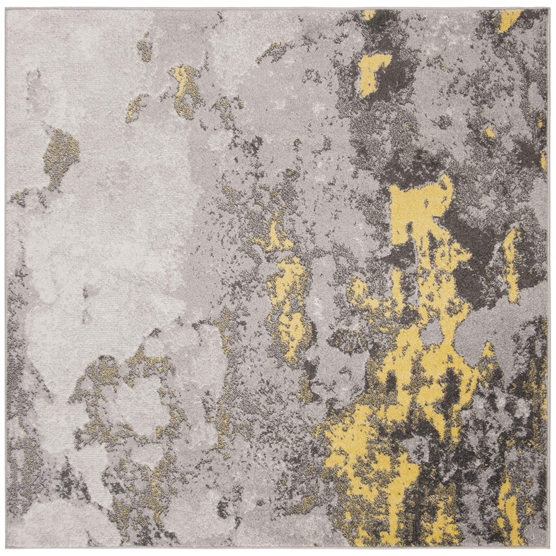 Safavieh Adirondack 8' Square Rug in Gray and Yellow
