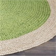 Safavieh Natural Fiber 7' Round Hand Woven Jute Rug in Green
