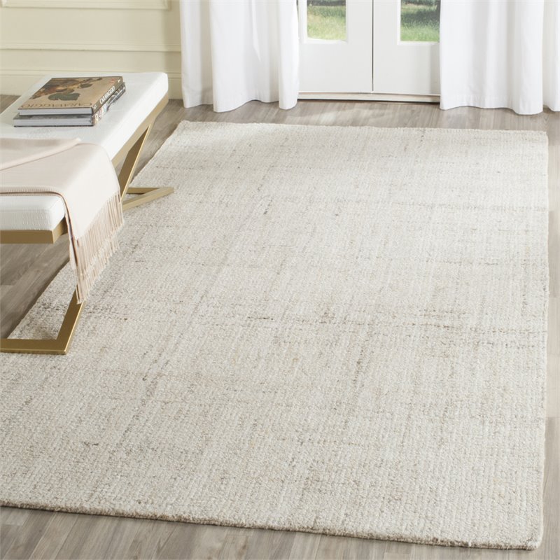 Safavieh Abstract 6' Square Hand Tufted Rug in Ivory and Beige