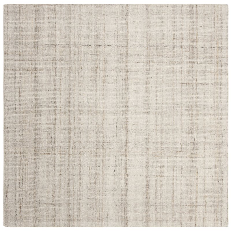 Safavieh Abstract 6' Square Hand Tufted Rug in Ivory and Beige