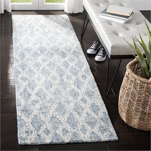 Safavieh Abstract 2'3&quot x 8' Hand Tufted Wool Runner Rug in Ivory