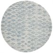Safavieh Abstract 6' Round Hand Tufted Wool Rug in Ivory and Blue