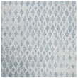Safavieh Abstract 6' Square Hand Tufted Wool Rug in Ivory and Blue