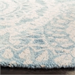 Safavieh Abstract 6' Round Hand Tufted Wool Rug in Ivory and Blue