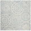 Safavieh Abstract 6' Square Hand Tufted Wool Rug in Ivory and Blue