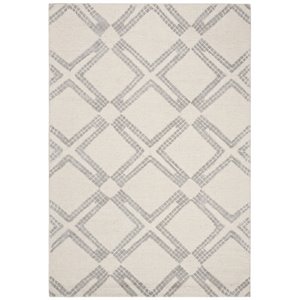Safavieh Bellagio 4' x 6' Hand Tufted Wool Rug in Ivory and Gray