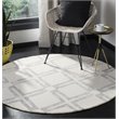 Safavieh Bellagio 5' Round Hand Tufted Wool Rug in Ivory and Gray