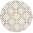 Safavieh Bellagio 5' Round Hand Tufted Wool Rug in Ivory and Gray
