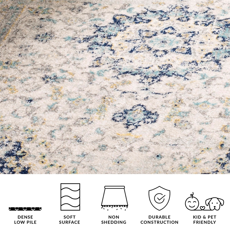Safavieh Madison 6' x 9' Rug in Ivory and Blue