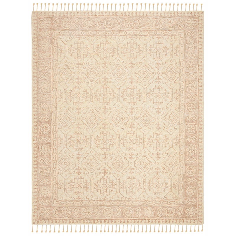 Safavieh Aspen 9' x 12' Hand Tufted Wool Rug in Ivory and Blush