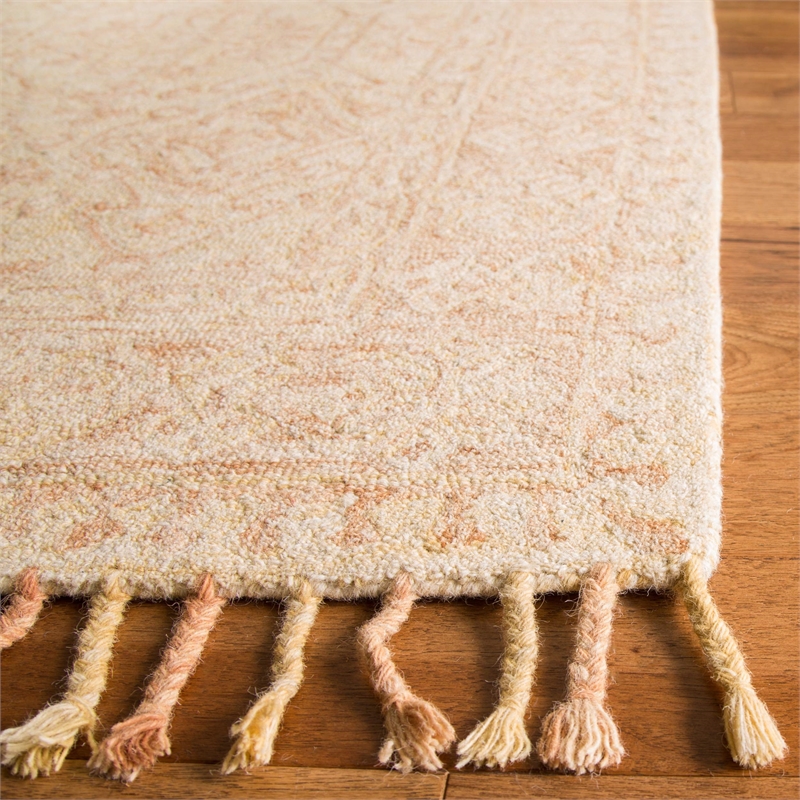Safavieh Aspen 9' x 12' Hand Tufted Wool Rug in Ivory and Blush