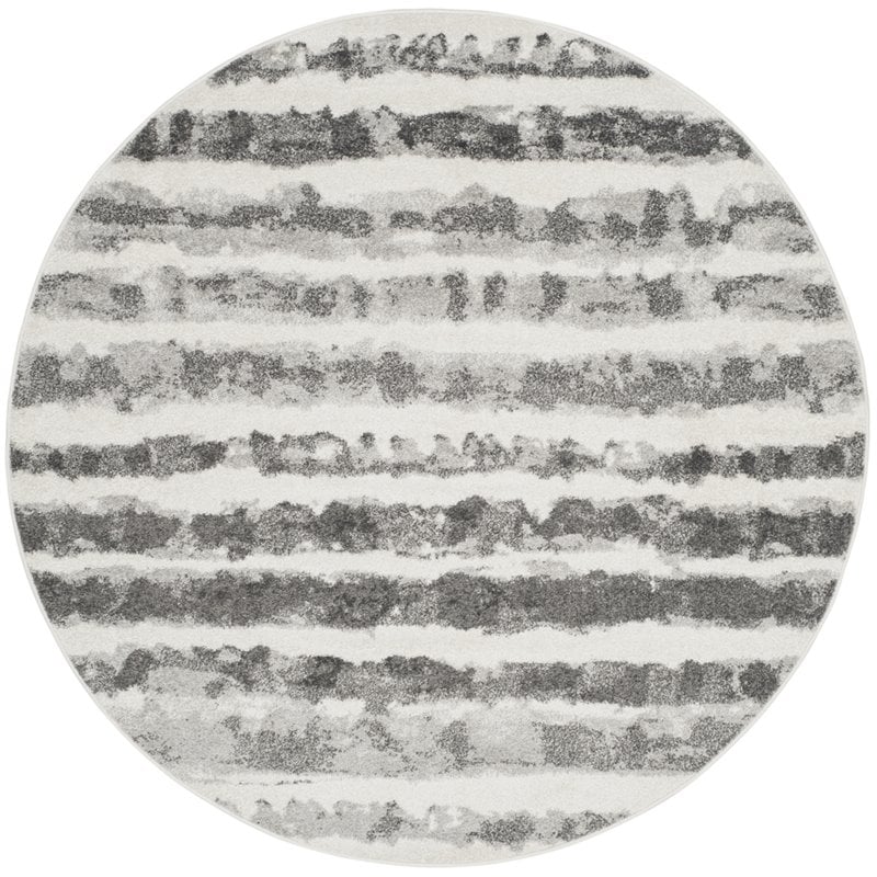 Safavieh Adirondack 4' Round Rug in Ivory and Charcoal
