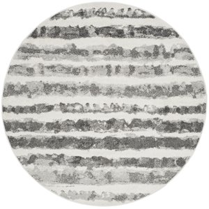 Safavieh Adirondack 4' Round Rug in Ivory and Charcoal