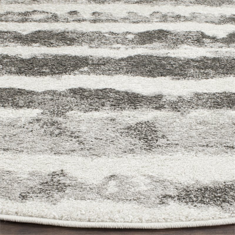 Safavieh Adirondack 8' Round Rug in Ivory and Charcoal