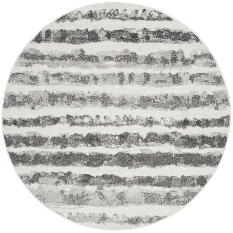 Safavieh Adirondack 8' Round Rug in Ivory and Charcoal