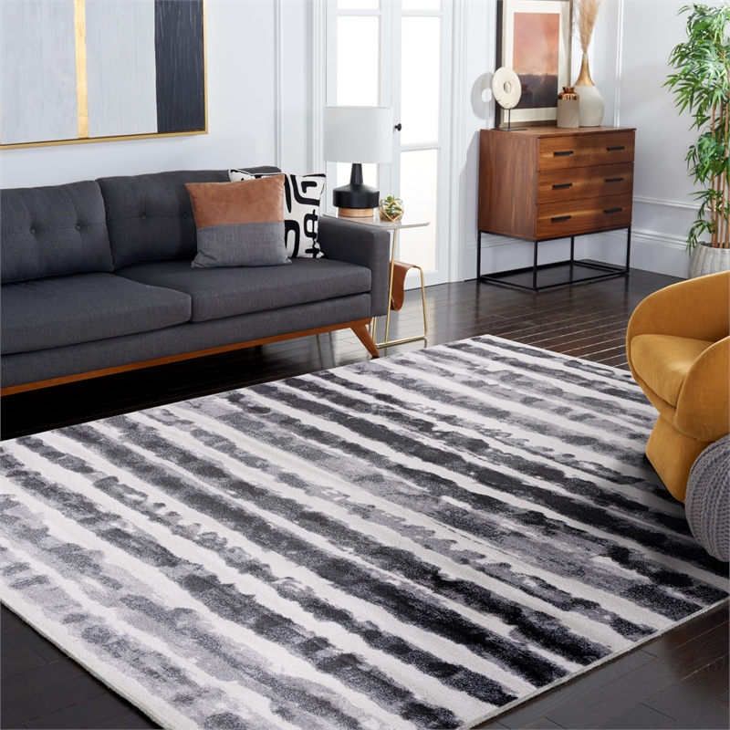 Safavieh Adirondack 8' Square Rug in Ivory and Charcoal