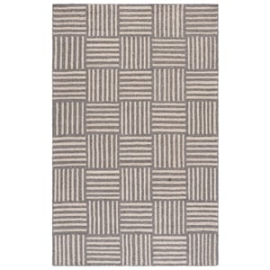 Safavieh Abstract 5' x 8' Hand Tufted Rug in Ivory and Dark Gray