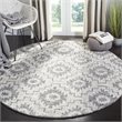 Safavieh Abstract 6' Round Hand Tufted Wool Rug in Ivory and Dark Gray