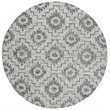 Safavieh Abstract 6' Round Hand Tufted Wool Rug in Ivory and Dark Gray