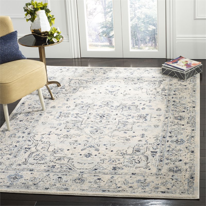 Safavieh Charleston 4' x 6' Rug in Ivory and Light Blue