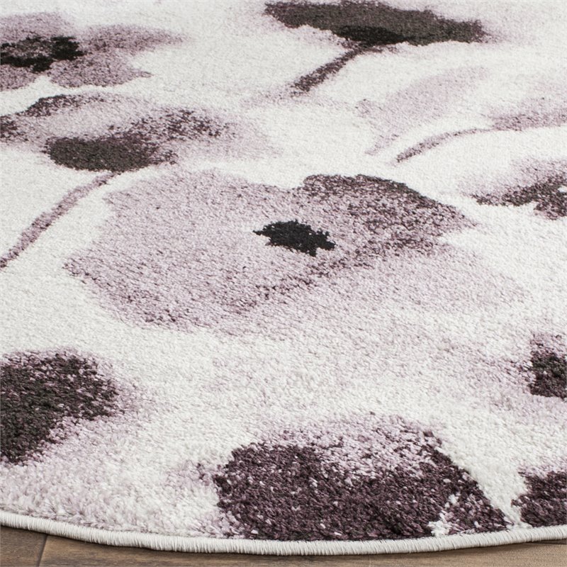 Safavieh Adirondack 4' Round Rug in Ivory and Purple