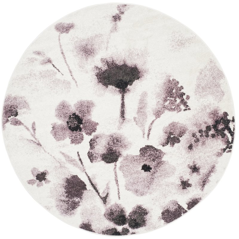 Safavieh Adirondack 4' Round Rug in Ivory and Purple