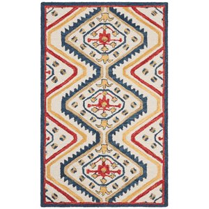 Safavieh Aspen 2'3&quot x 5' Hand Tufted Wool Rug in Ivory and Red