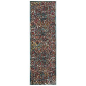 Safavieh Crystal 2'2&quot x 9' Runner Rug in Light Blue and Orange