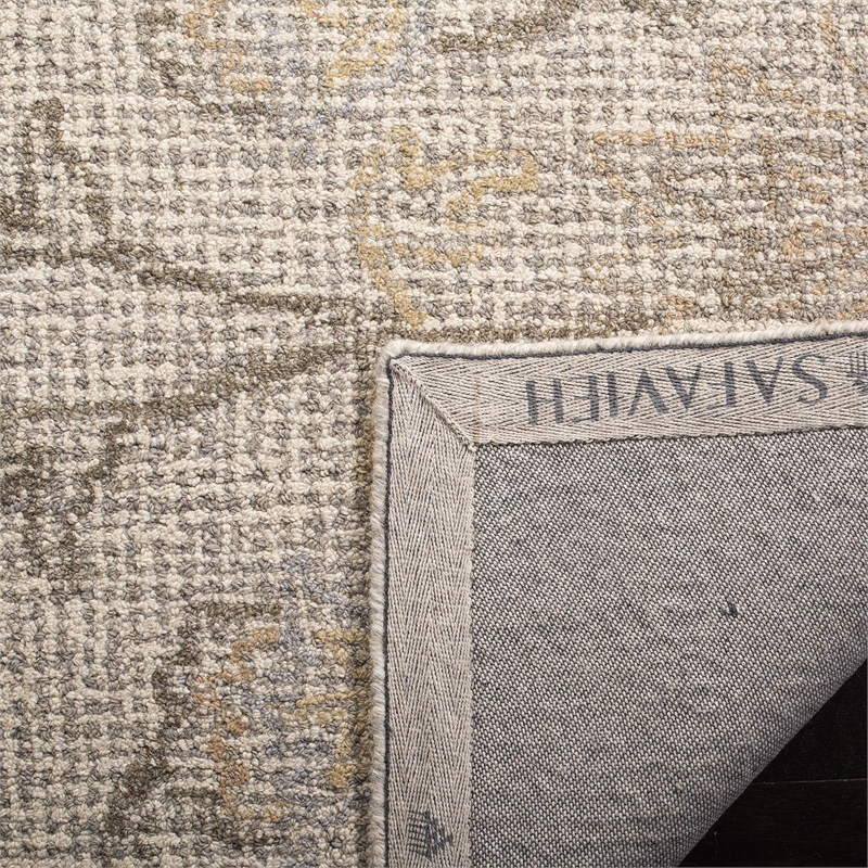 Safavieh Abstract 5' x 8' Hand Tufted Wool Rug in Light Gray and Ivory