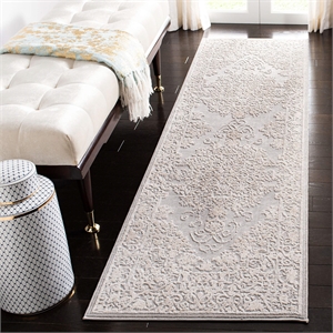 Safavieh Reflection 2'3&quot x 12' Runner Rug in Light Gray and Cream
