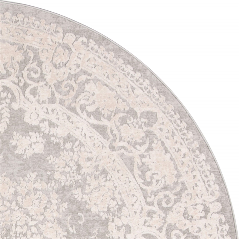 Safavieh Reflection 5' Round Rug in Light Gray and Cream
