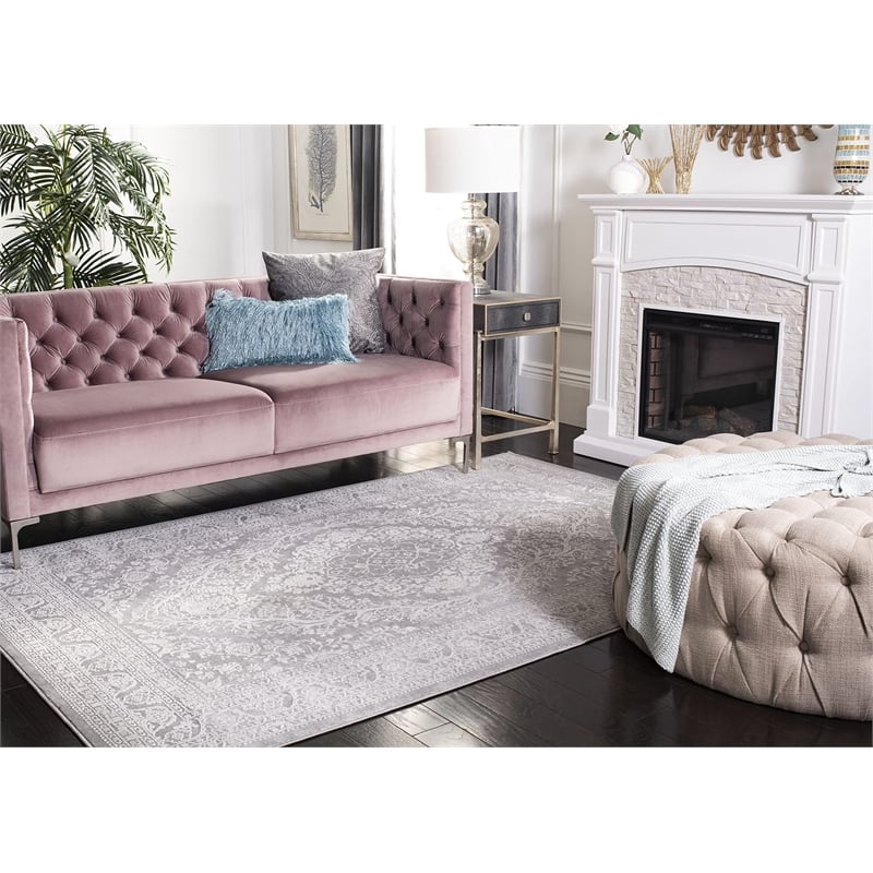 Safavieh Reflection 9' x 12' Rug in Light Gray and Cream