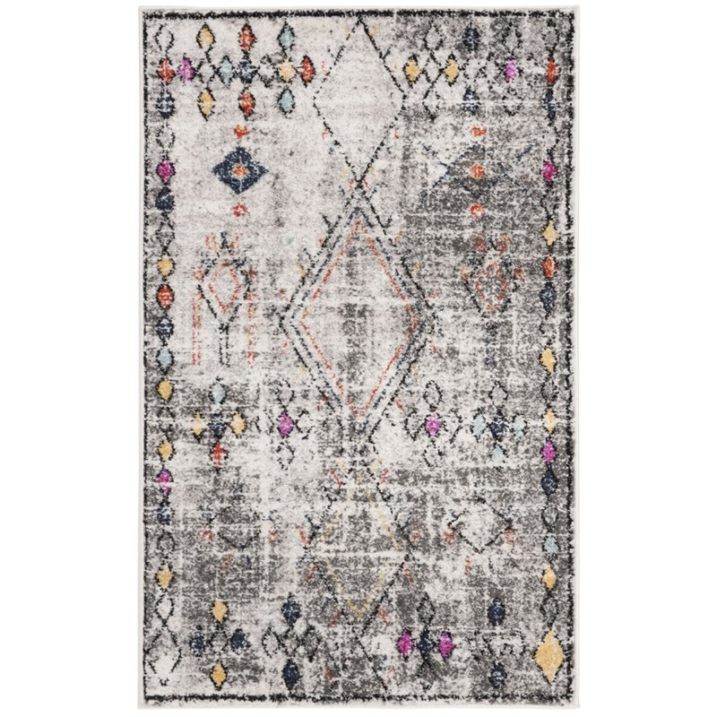 Safavieh Adirondack 4' x 6' Rug in Light Gray and Fuchsia