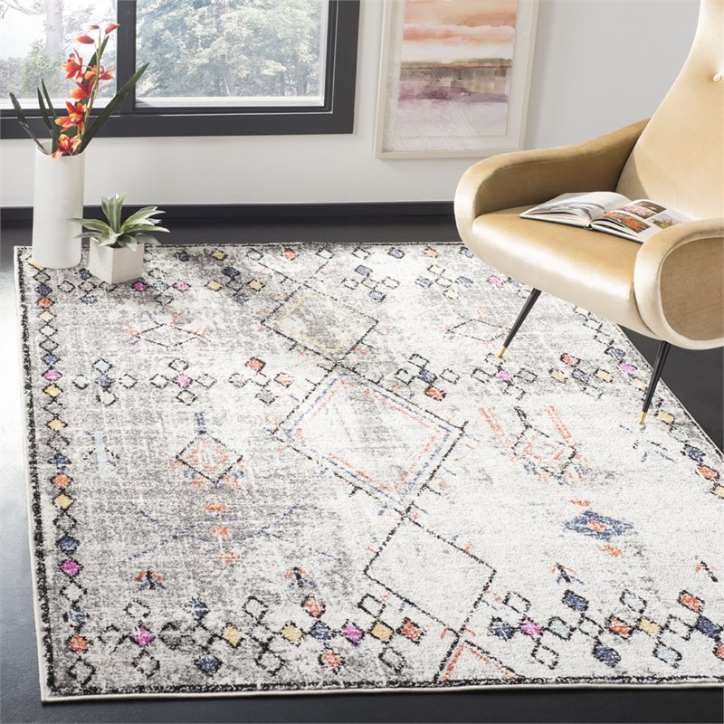Safavieh Adirondack 6' x 9' Rug in Light Gray and Fuchsia