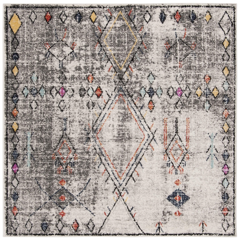 Safavieh Adirondack 6' Square Rug in Light Gray and Fuchsia