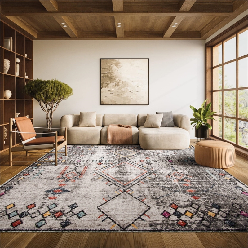 Safavieh Adirondack 8' x 10' Rug in Light Gray and Fuchsia