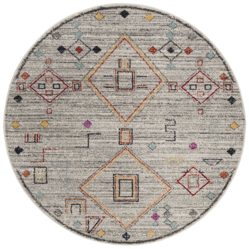 Safavieh Adirondack 6' Round Rug in Light Gray and Gold