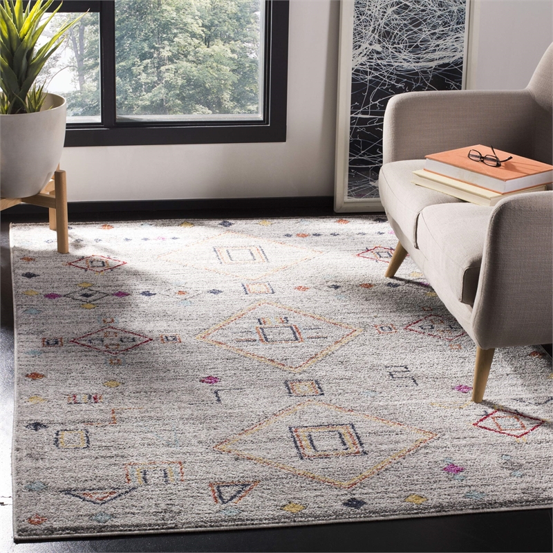 Safavieh Adirondack 6' Square Rug in Light Gray and Gold