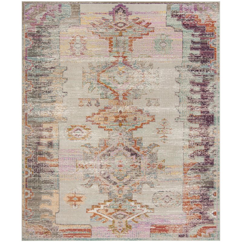 Safavieh Crystal 12' x 18' Rug in Light Gray and Purple